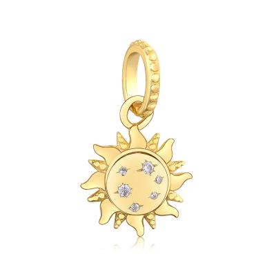 China Fashion CLASSIC Silver Luxury Charm 925 Sterling Silver Sun Flower Dangle Bead Charms For Jewelry Making for sale