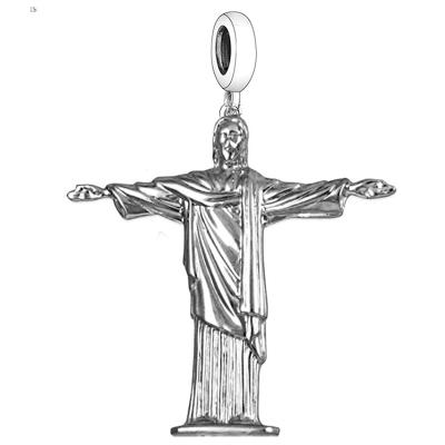 China Real CLASSIC 925 Sterling Silver Statue of Christ Dangle Charms for Bracelet Jewelry Making Accessories Gift for sale