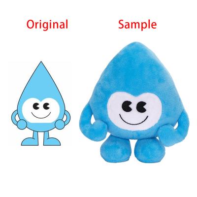 China Custom Cute Standing Cute Plush Environmental Protection Water Source Mascot Plush Water Drop Doll Toy Blue Water Drop Doll Toy for sale