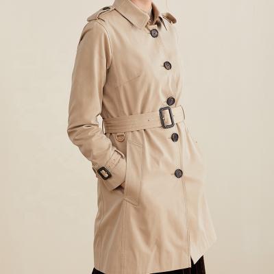 China Anti-wrinkle Huiquan in stock spring style new women's thin mid-length ditch coat lady's casual coat for sale