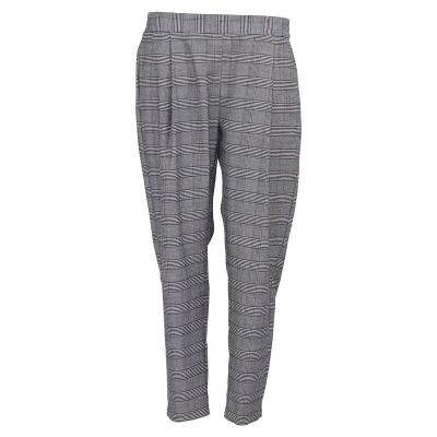 China Gray Lady Anti Wrinkle Pants Grid Huiquan Women Mid Waist Pants Up Check High Quality Casual Ankle for sale