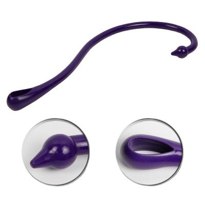 China Durable Purple Long Handle Plastic Massage Hook Neck Hook Back Massager for sale