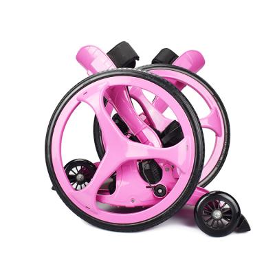 China 2022 Pink PVC Roller Skating Glide On Shoes Roller Skates With Big Wheels For Teenager / Women for sale