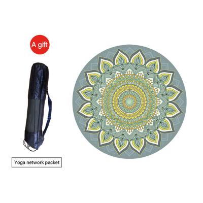 China Long Lasting Custom Natural Rubber Round Circle Suede Yoga Mat For Fitness for sale