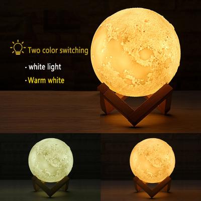 China Modern Remote Control 8-24cm Touch 16 Color Multimode LED Moonlight 3D Printing Night Light Moonlight Multimode Light Lamp for sale