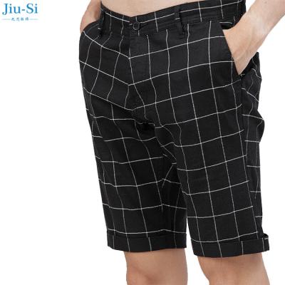 China Wholesale Anti-wrinkle Fashionable 100% Polyester Summer Custom Black Checked Pants Shorts For Men for sale