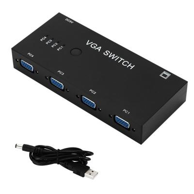 China Switch Adapter VGA Splitter 15*6.7*2.5cm 4 in 1 Plug and Play Display Support VGA XVGA SVGA UXGA and Multisync for sale