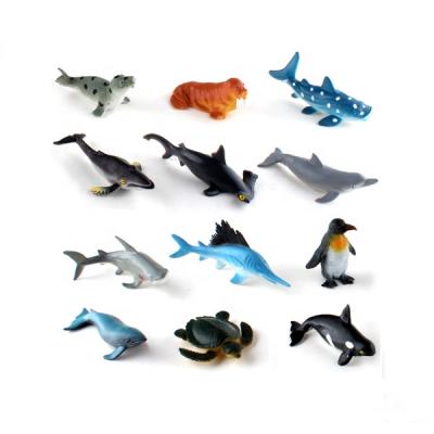 China Tpr+beans inside real animal like mini tpr sea animal figure model set for sale