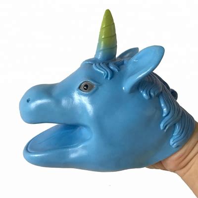 China TPR good quality unicorn professional rubber hand puppet for sale