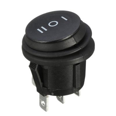 China On-Off/Self-Latching/Latching Waterproof AC ON/OFF/ON 3Pins 6A/250V 10A/125V 3 Position SPDT Round Rocker Rocker Switch for sale