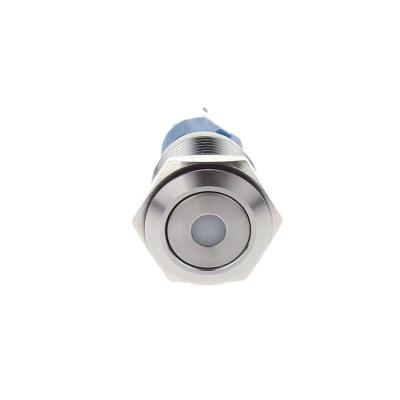 China 19mm Self Locking 4pins On Switch 15a Ip67 High Current Blue Led Push Button Switch Membrane Metal Push Button for sale