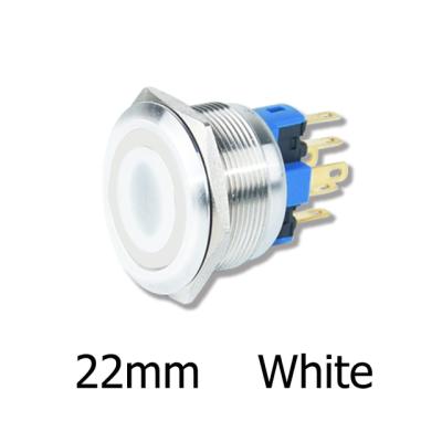 China Waterproof Metal Push Button Switch Ring Button LED Flat Light Latching Button Push Button Ip67 for sale