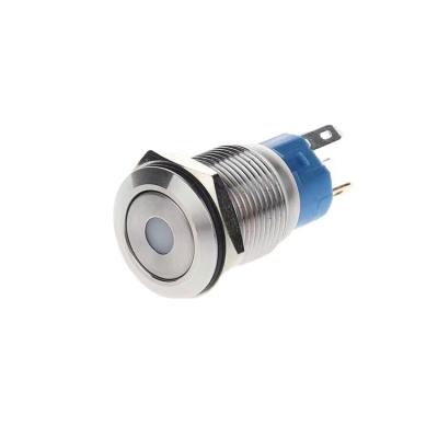 China 12mm Metal On Lock Metal Push Button Switch 5v 10a Ip67 Red Green Blue Led Illuminated Push Button for sale