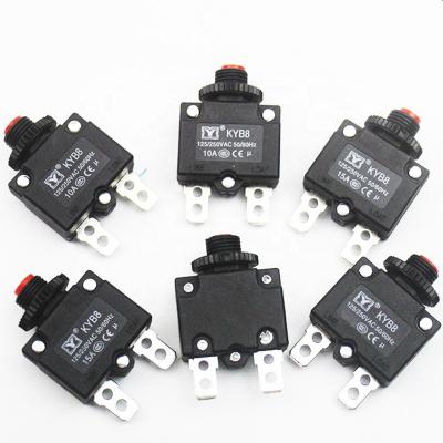 China BakeliteThermal Switch Circuit Breaker Overload Protector Large Current Air Compressor Switches With Waterproof Cover Cap 5A for sale