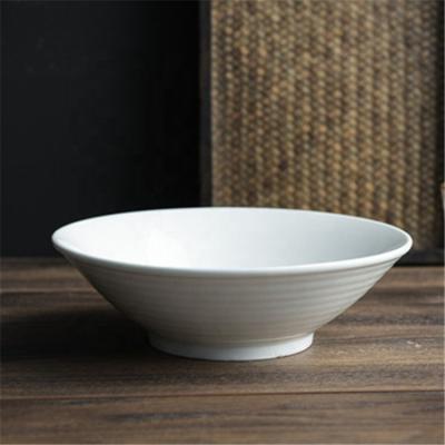 China Custom Asian Disposable Tableware Soup Bowls, White Porcelain Bowl for Noodle for sale