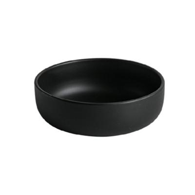 China Disposable Modern Handmade Modern Black Color Matte Glazed Food Safe Custom Porcelain Bowl For Soup for sale