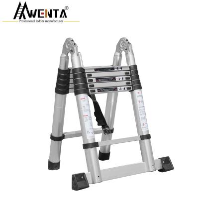 China 3.8M Hinge Aluminum Telescopic Folding Ladders Ladder for sale