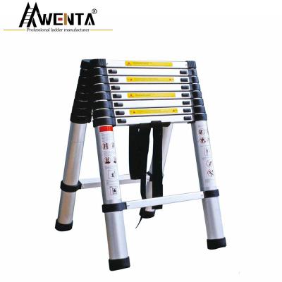 China Aluminum Telescopic Folding Ladders 2..6M +2.6M Double Side Ladder for sale