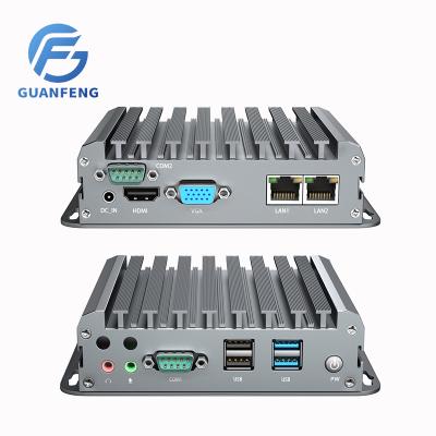 China Guanfeng Brother N2810 N2830 N2930 J1900 2*Realtek 8111F NIC Fanless Desktop Computadora Industrial Mini Gaming PC for sale