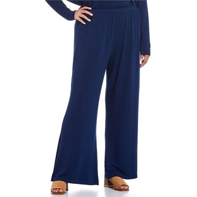 China 2021 Sustainable Wholesale Bamboo Wide Leg Womens Pants 230g Plus Size Palazzo Pants for sale