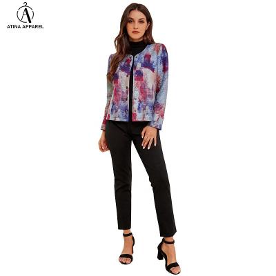 China 2021 New Arrival Stylish Abstract Anti-wrinkle Print Quilted Loungewear Cardigans&Jackets for sale