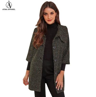 China 2021 New Arrival Women Plus Size Anti-wrinkle Coats Front Coat And Jacket With Button Stylish Cropped Pockets for sale