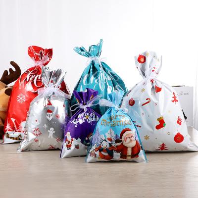 China Chirstmas Decor Christmas Snow Puff Pastry Wrapping Bag Nougat Drawstring Bag Christmas Interior Products for sale