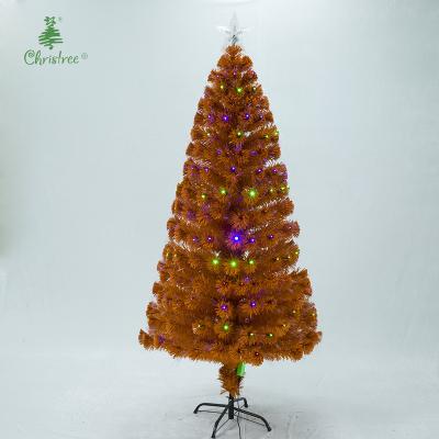 China Bright Chirstmas Decor Christmas Decoration Supplies Multi-fiber Cristmas Tree With Five-Pointed Star Decoration Orange Cristmas Tree for sale