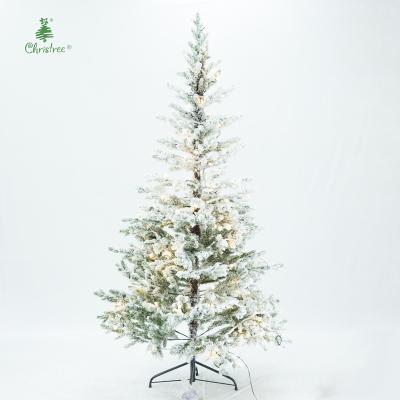 China 2021 Navidad 2021 Chrismas Decor Luxury Flocking Glowing Christmas Tree Chirstmas Decor Patterned After Snow Falling Christmas Tree for sale