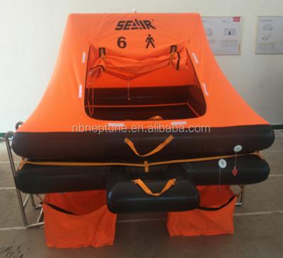 China Suitable for craft length ISO9650-1 4 person leisure life raft yacht small life raft up to 24M with case or canister for sale