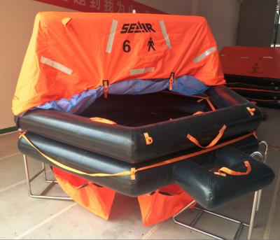 China Offshore Cruising SOLAS Approved Self Inflating Life Raft 6 Person for sale