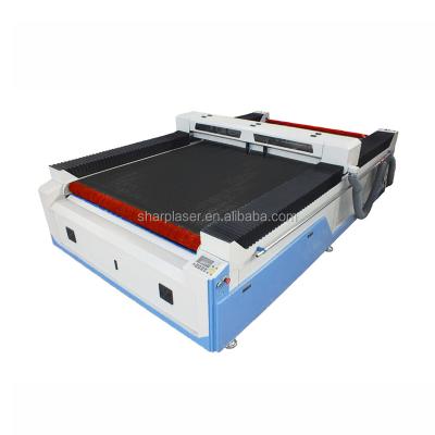 China Laser REDUCING CC1630A Leather PU Clothing Logo Estonia Textile Lace Laser Cutting Machine Price for sale