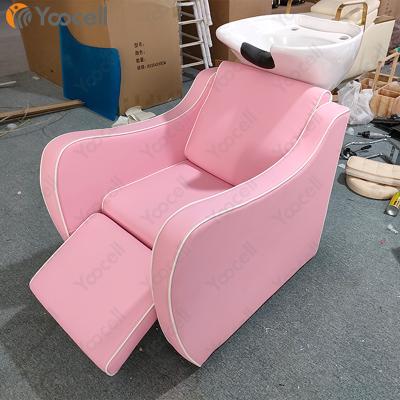 China Contemporary Electric Sink Furniture Living Room Furniture Pink Yoocell Backwash Shampoo Chair for sale