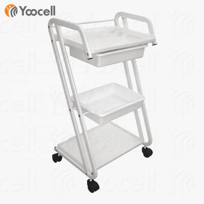 China Modern White Hair Trolley Beauty Cart Hot Sale Cheaper Professional Hair Salon Furniture Color Hair Salon Trolley for sale