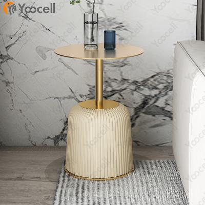 China Yoocell New Design Expandable Bed C Table Lamp Metal Coffee Side Round Side Tables For Bed Rooms for sale