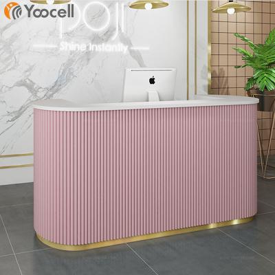 China New Arrival Modern Modern Style Yoocell Pink Color With Gold Line Reception for sale