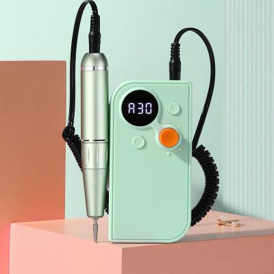 China Stainless Steel Mute Drill Nails 30000 RPM Professional Electric Nail Exerciser Machine Rechargeable High Quality Portable for sale