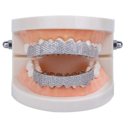 China Fashion CLASSIC Custom Hip Hop Jewelry 925 Sterling Silver Iced Out VVS Diamond Round Cut Honeycomb Moissanite Teeth Grillz For Men for sale