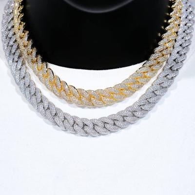 China Custom Luxury Custom Pendant Iced Out VVS 14mm ARC Moissanite Diamond Cuban Link Chain Hip Hop With GRA Certification for sale