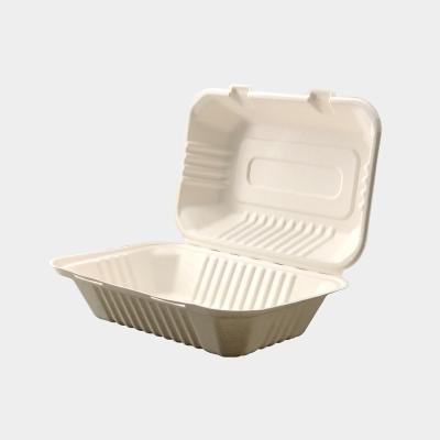 China 100% Biodegradable Microwavable Compostable Bagasse Recycled Materials Sugarcane 9inch 6inch Clamshell for sale