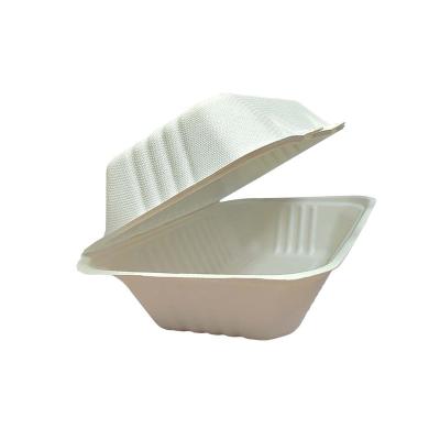 China 100% Biodegradable Microwavable Compostable Bagasse Recycled Materials Sugarcane 9inch 6inch Clamshell for sale