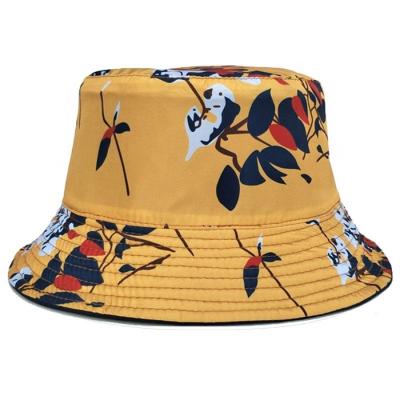 China Multi Function Hat Your Own Floral Logo Reversible Bucket Hat Custom Kids Bucket Hat for sale