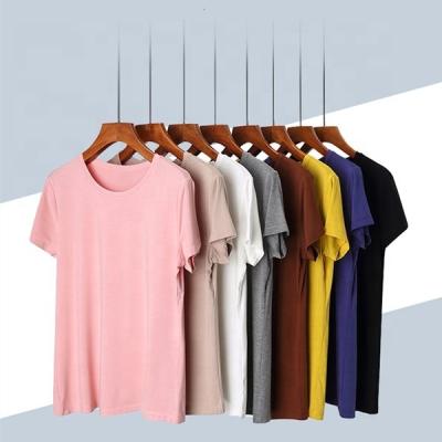 China 2021 New Women's Basic T-shirts Women's Cotton T-shirts Ladies Summer Loose Solid Simple T-shirts QUICK DRY for sale