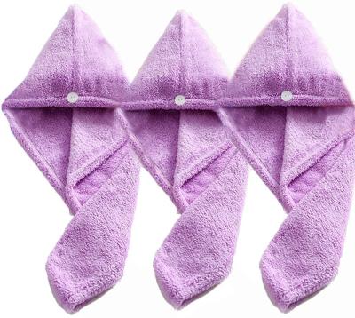 China Viable Ladies Dry Hair Towel Microfiber Color Absorbent Pure Dry Hair Towel H16 for sale