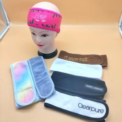 China Custom Logo Women Facial Hairband Towel Spa Eco-friendly Stretchy Head Band Skin Care Headband SPA002 for sale