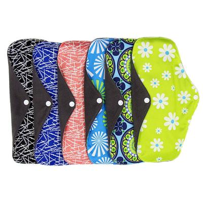 China Breathable Washable Biodegradable Reusable Bamboo Women Charcoal Sanitary Pads for sale