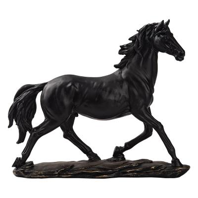 China Classic Creative Environmentally Friendly Sculpture Stock Living Room Office Arts Horse Ornament Horse To Success Handwork Resin Figures Craft for sale