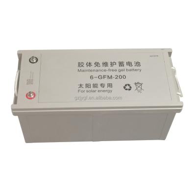 China Off Grid Solar System 12V 200AH Solar Battery Storage Lead Acid Batteries For Solar System for sale