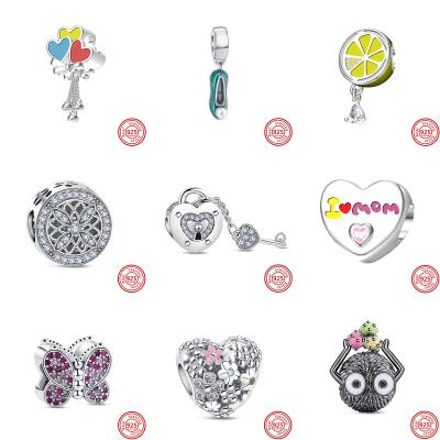 China METALS Shape New Butterfly Love Lock Beads Charm Dangle Fit Pandoraer Bracelets Necklaces For Women DIY Jewelry Original Gift for sale