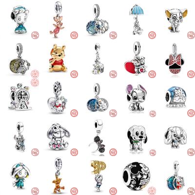 China Sterling Silver Mickey Minnie Beaded Charm 925 METAL Charm Beaded Pandorar Diy Designer Diy Bracelet DIY Charm Bracelet Luxury Gift for sale